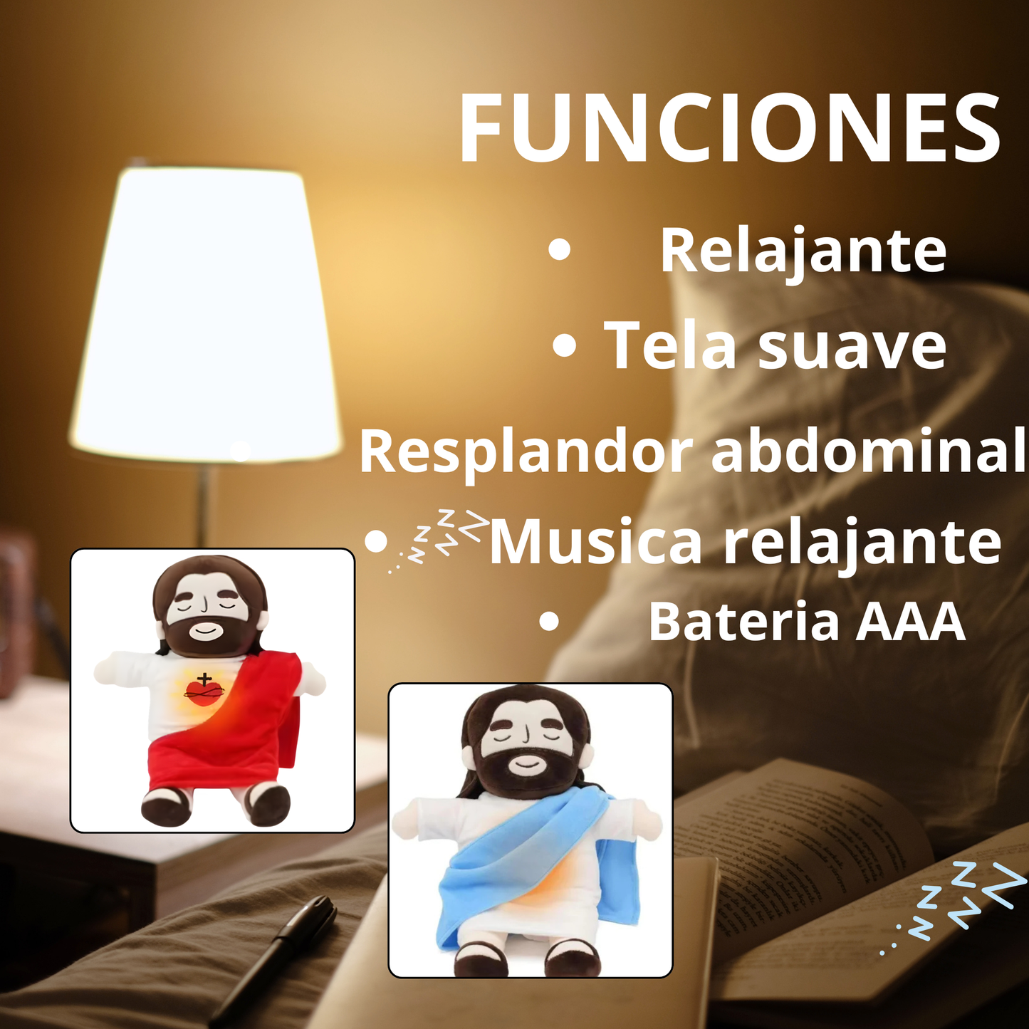 Peluche de jesus respirando